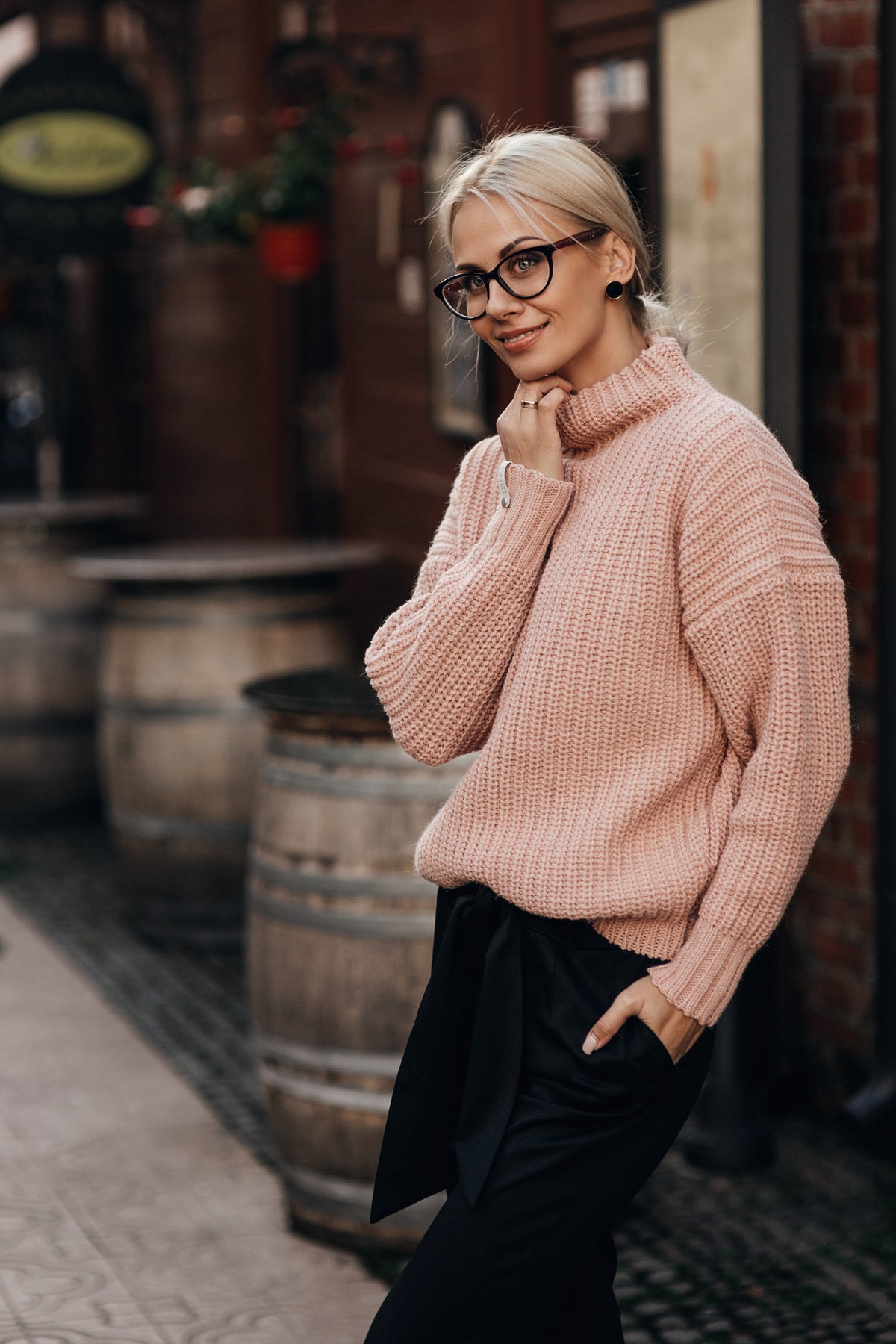 VELLO D’ORO alpakų vilnos megztinis (dusty pink)