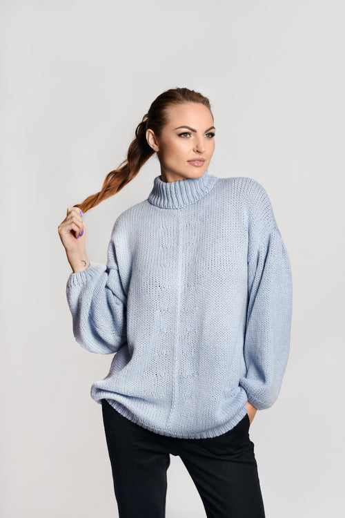 "Brigita"- alpkaų vilnos megztinis (Sky Blue)